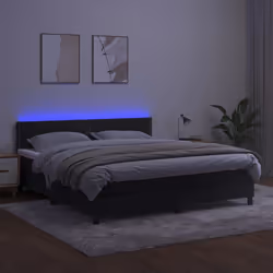 Letto a Molle con Materasso e LED Nero 180x200 cm in Vellutocod mxl 98900 - Vista aggiuntiva 3