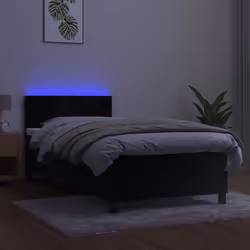 Letto a Molle con Materasso e LED Nero 90x200 cm in Vellutocod mxl 122845 - Vista aggiuntiva 3