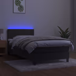 Letto a Molle con Materasso e LED Grigio Scuro 100x200 cmcod mxl 122839 - Vista aggiuntiva 3