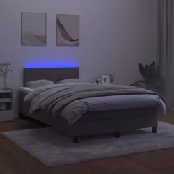 vidaXL Letto a Molle con Materasso e LED Grigio Scuro 120x200 cm - Vista aggiuntiva 3