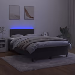 vidaXL Letto a Molle con Materasso e LED Nero 120x200 cm in Velluto - Vista aggiuntiva 3
