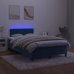 Letto a Molle con Materasso e LED Blu Scuro 120x200cmcod mxl 122834 - Vista aggiuntiva 3