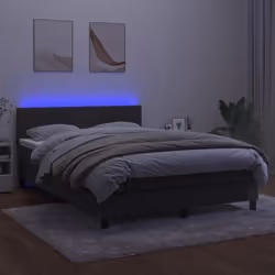 Letto a Molle con Materasso e LED Grigio Scuro 140x190 cmcod mxl 98905 - Vista aggiuntiva 3