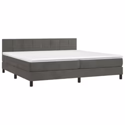 vidaXL Letto a Molle con Materasso e LED Grigio Scuro 200x200 cm - Vista aggiuntiva 3
