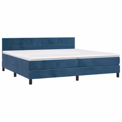 vidaXL Letto a Molle con Materasso e LED Blu Scuro 200x200 cm - Vista aggiuntiva 3