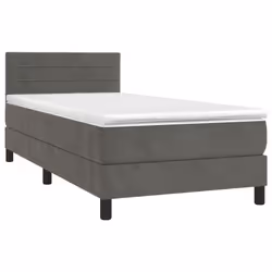 Letto a Molle con Materasso e LED Grigio Scuro 90x190cm Vellutocod mxl 74911 - Vista aggiuntiva 3