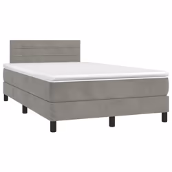 Letto a Molle Materasso e LED Grigio Chiaro 120x200 cm Vellutocod mxl 122842 - Vista aggiuntiva 3