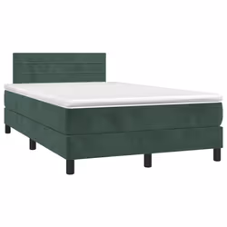 Letto a Molle con Materasso e LED Verde Scuro 120x200cm Vellutocod mxl 98919 - Vista aggiuntiva 3