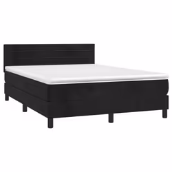 Letto a Molle con Materasso e LED Nero 140x190 cm in Vellutocod mxl 98926 - Vista aggiuntiva 3