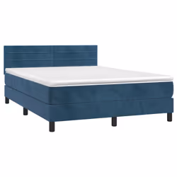 Letto a Molle con Materasso e LED Blu Scuro 140x200 cmcod mxl 74920 - Vista aggiuntiva 3
