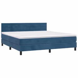 Letto a Molle con Materasso e LED Blu Scuro 160x200 cmcod mxl 98920 - Vista aggiuntiva 3