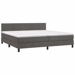 vidaXL Letto a Molle con Materasso e LED Grigio Scuro 200x200 cm - Vista aggiuntiva 3