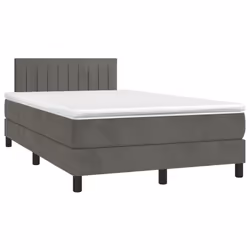 vidaXL Letto a Molle con Materasso e LED Grigio Scuro 120x200 cm - Vista aggiuntiva 3