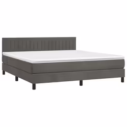 Letto a Molle con Materasso e LED Grigio Scuro 160x200 cmcod mxl 98931 - Vista aggiuntiva 3