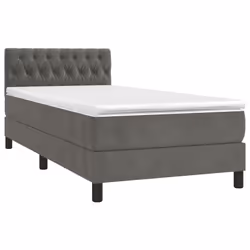 Letto a Molle con Materasso e LED Grigio Scuro 90x190cm Vellutocod mxl 122873 - Vista aggiuntiva 3