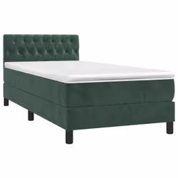 Letto a Molle con Materasso e LED Verde Scuro 100x200cm Vellutocod mxl 98924 - Vista aggiuntiva 3