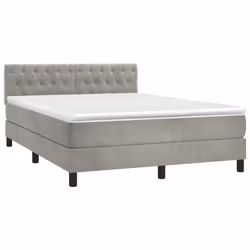 Letto a Molle Materasso e LED Grigio Chiaro 140x190 cm Vellutocod mxl 98930 - Vista aggiuntiva 3