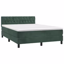 Letto a Molle con Materasso e LED Verde Scuro 140x190cm Vellutocod mxl 122877 - Vista aggiuntiva 3