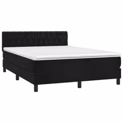 Letto a Molle con Materasso e LED Nero 140x200 cm in Vellutocod mxl 99222 - Vista aggiuntiva 3
