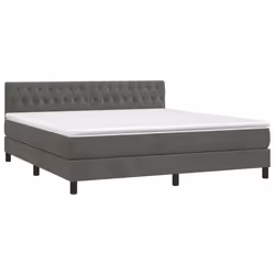 vidaXL Letto a Molle con Materasso e LED Grigio Scuro 160x200 cm - Vista aggiuntiva 3