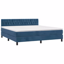 vidaXL Letto a Molle con Materasso e LED Blu Scuro 160x200 cm - Vista aggiuntiva 3