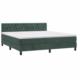 Letto a Molle con Materasso e LED Verde Scuro 180x200cm Vellutocod mxl 74944 - Vista aggiuntiva 3