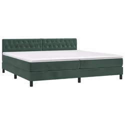 Letto a Molle con Materasso e LED Verde Scuro 200x200cm Vellutocod mxl 122876 - Vista aggiuntiva 3