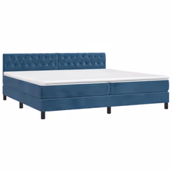vidaXL Letto a Molle con Materasso e LED Blu Scuro 200x200 cm - Vista aggiuntiva 3
