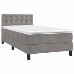 Letto a Molle Materasso e LED Grigio Chiaro 90x190 cm Vellutocod mxl 98948 - Vista aggiuntiva 3