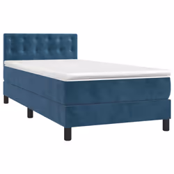 Letto a Molle con Materasso e LED Blu Scuro 90x190cm in Vellutocod mxl 122875 - Vista aggiuntiva 3