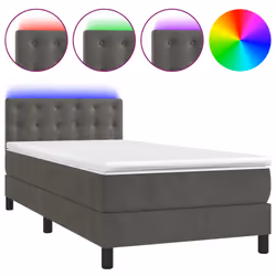 Letto a Molle con Materasso e LED Grigio Scuro 100x200 cmcod mxl 86727 - Vista aggiuntiva 2