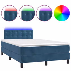 Letto a Molle con Materasso e LED Blu Scuro 120x200cmcod mxl 74936 - Vista aggiuntiva 2