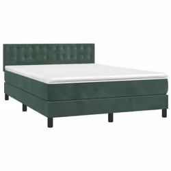 Letto a Molle con Materasso e LED Verde Scuro 140x200cm Vellutocod mxl 98942 - Vista aggiuntiva 3