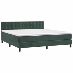 Letto a Molle con Materasso e LED Verde Scuro 180x200cm Vellutocod mxl 98944 - Vista aggiuntiva 3