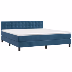 vidaXL Letto a Molle con Materasso e LED Blu Scuro 180x200 cm - Vista aggiuntiva 3
