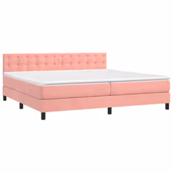 Letto a Molle con Materasso e LED Rosa 200x200 cm in Vellutocod mxl 74943 - Vista aggiuntiva 3
