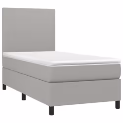 Letto a Molle Materasso e LED Grigio Chiaro 90x190 cm Tessutocod mxl 74939 - Vista aggiuntiva 3