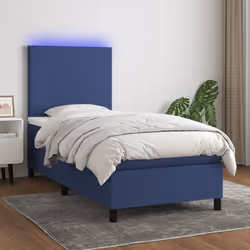 Letto a Molle con Materasso e LED Blu 100x200cm in Tessutocod mxl 122878