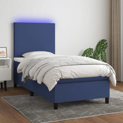 Letto a Molle con Materasso e LED Blu 100x200cm in Tessutocod mxl 122878