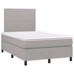 vidaXL Letto a Molle Materasso e LED Grigio Chiaro 120x200 cm Tessuto - Vista aggiuntiva 3