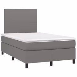 vidaXL Letto a Molle Materasso e LED Grigio Scuro 120x200cm in Tessuto - Vista aggiuntiva 3