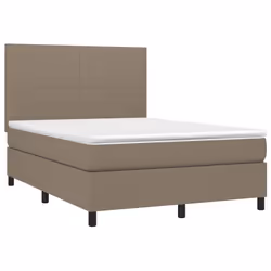 vidaXL Letto a Molle con Materasso e LED Tortora 140x200 cm in Tessuto - Vista aggiuntiva 3