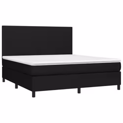 Letto a Molle con Materasso e LED Nero 160x200 cm in Tessutocod mxl 98953 - Vista aggiuntiva 3