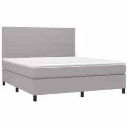 Letto a Molle Materasso e LED Grigio Chiaro 180x200 cm Tessutocod mxl 98957 - Vista aggiuntiva 3