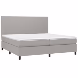 vidaXL Letto a Molle Materasso e LED Grigio Chiaro 200x200 cm Tessuto - Vista aggiuntiva 3
