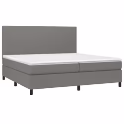 vidaXL Letto a Molle Materasso e LED Grigio Scuro 200x200cm in Tessuto - Vista aggiuntiva 3
