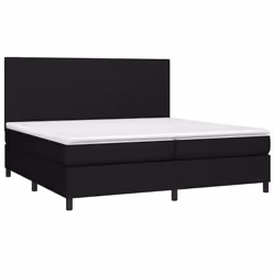 vidaXL Letto a Molle Materasso e LED Nero 200x200cm in Tessuto - Vista aggiuntiva 3