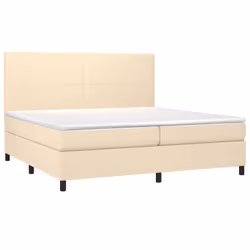 vidaXL Letto a Molle Materasso e LED bianco 200x200cm in Tessuto - Vista aggiuntiva 3
