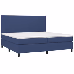 vidaXL Letto a Molle Materasso e LED Blu 200x200cm in Tessuto - Vista aggiuntiva 3