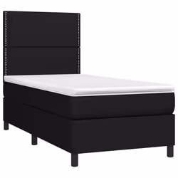 vidaXL Letto a Molle con Materasso e LED Nero 90x200 cm in Tessuto - Vista aggiuntiva 3